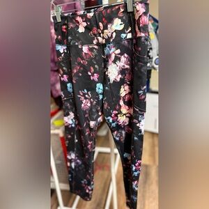 Floral Black Workout Leggings